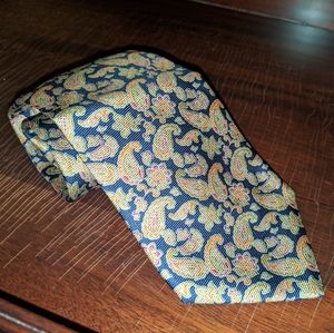 ETRO Silk Tie Dark Blue w/ Paisely Pattern